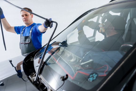 Установка лобового стекла с дополнительными опциями